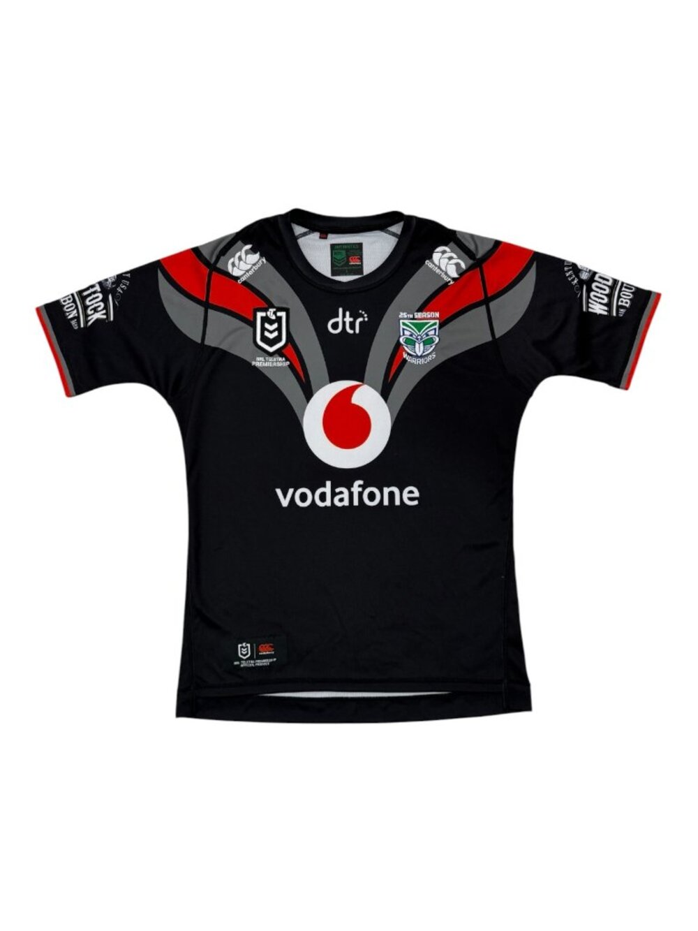 Canterbury New Zealand Warriors Vodafone NRL Rugby Jersey Men's Large Black